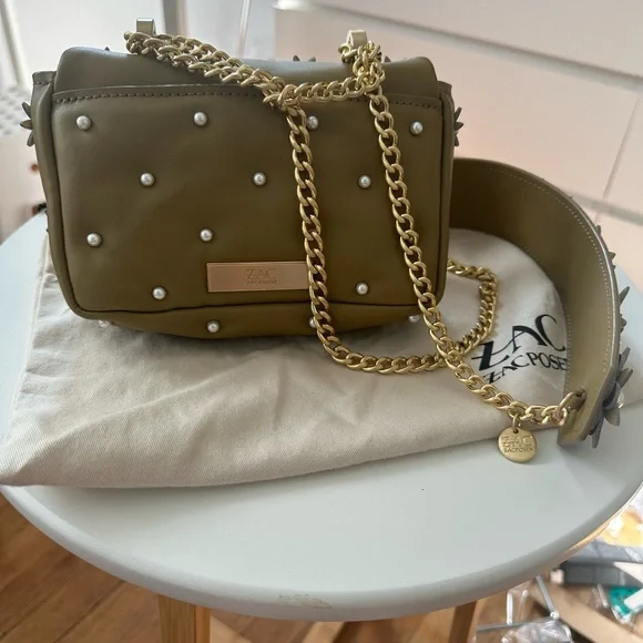 Zac Zac Posen Mini Arthette Beaded Leather Shoulder Bag with Dust Bag - Picture 4 of 8